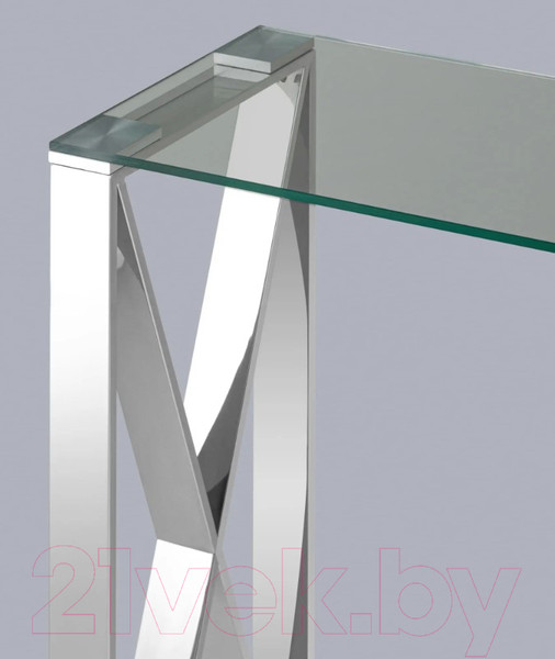 Изображение товара Консольный столик Stool Group Кросс 115x30 / ECST-008 (стекло/сталь/серебристый)