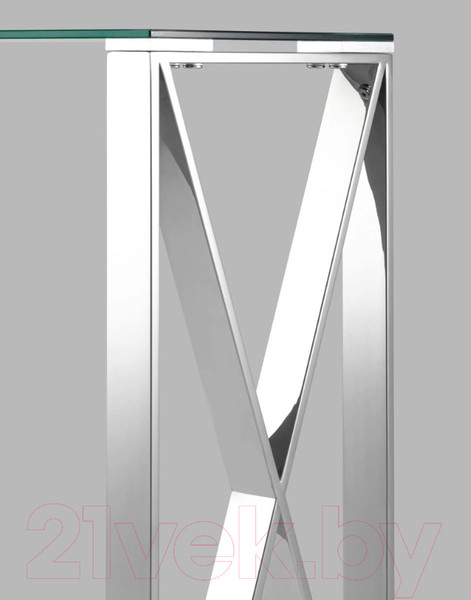 Изображение товара Консольный столик Stool Group Кросс 115x30 / ECST-008 (стекло/сталь/серебристый)