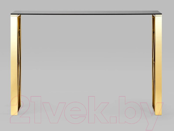 Изображение товара Консольный столик Stool Group Кросс 115x30 / ECST-008-TG-SK (стекло smoke/сталь золото)