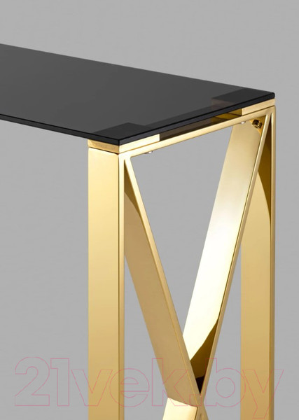 Изображение товара Консольный столик Stool Group Кросс 115x30 / ECST-008-TG-SK (стекло smoke/сталь золото)