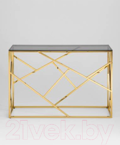 Изображение товара Консольный столик Stool Group Арт Деко 115x30 / ECST-015-TG-SK (стекло Smoke/сталь золото)