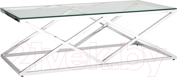 Изображение товара Журнальный столик Stool Group Инсигния 120x60 / ECT-026 (прозрачное стекло/сталь серебристый)