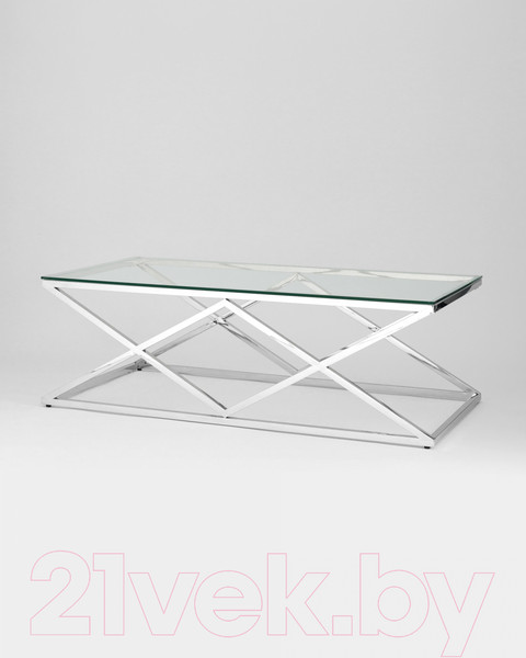 Изображение товара Журнальный столик Stool Group Инсигния 120x60 / ECT-026 (прозрачное стекло/сталь серебристый)