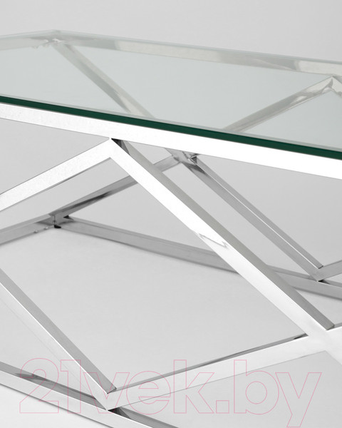 Изображение товара Журнальный столик Stool Group Инсигния 120x60 / ECT-026 (прозрачное стекло/сталь серебристый)