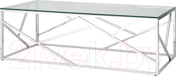 Изображение товара Журнальный столик Stool Group Арт Деко 120x60 / ECT-015 (прозрачное стекло/сталь серебристый)