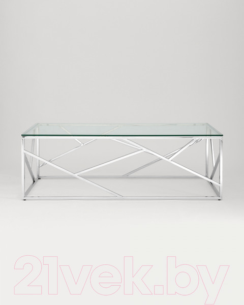 Изображение товара Журнальный столик Stool Group Арт Деко 120x60 / ECT-015 (прозрачное стекло/сталь серебристый)
