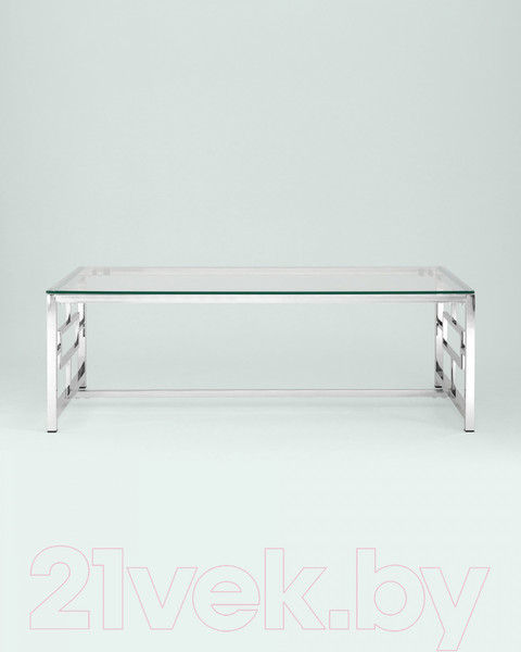 Изображение товара Журнальный столик Stool Group Бруклин 120x60 / ECT-013 (прозрачное стекло/сталь серебристый)