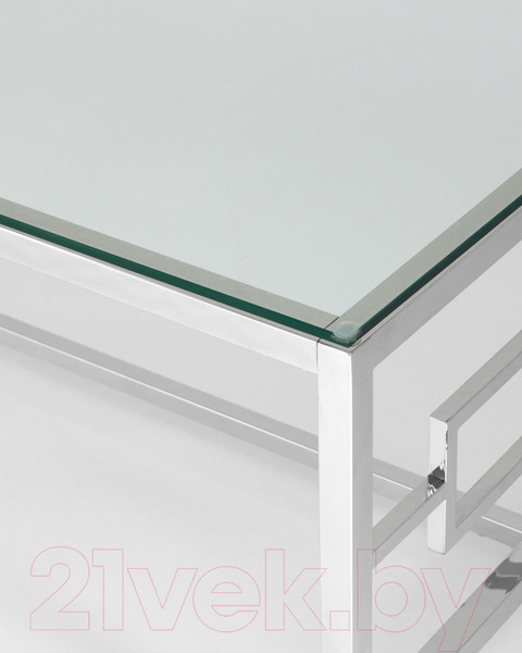 Изображение товара Журнальный столик Stool Group Бруклин 120x60 / ECT-013 (прозрачное стекло/сталь серебристый)