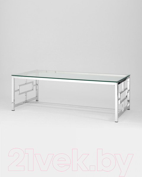 Изображение товара Журнальный столик Stool Group Бруклин 120x60 / ECT-013 (прозрачное стекло/сталь серебристый)