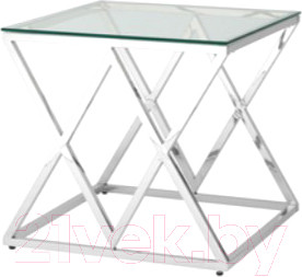 Изображение товара Журнальный столик Stool Group Инсигния 55x55 / EET-026 (прозрачное стекло/сталь серебристый)