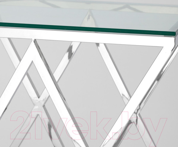 Изображение товара Журнальный столик Stool Group Инсигния 55x55 / EET-026 (прозрачное стекло/сталь серебристый)