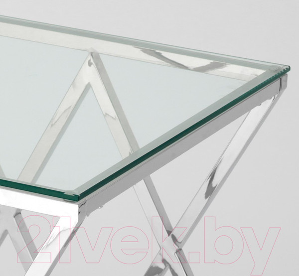 Изображение товара Журнальный столик Stool Group Инсигния 55x55 / EET-026 (прозрачное стекло/сталь серебристый)