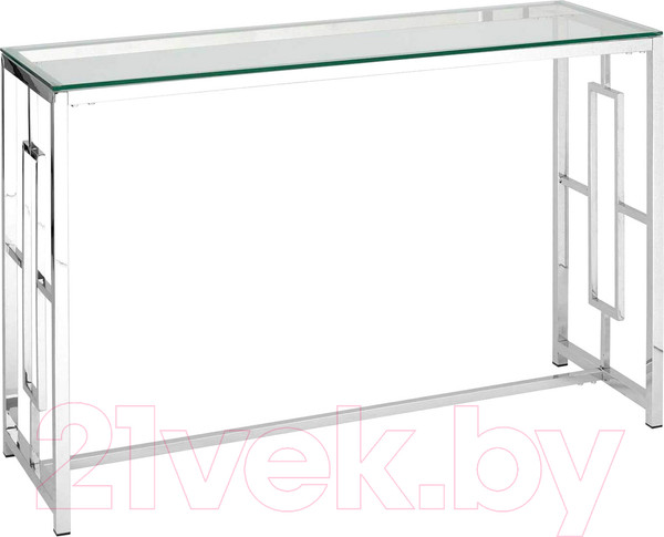 Изображение товара Консольный столик Stool Group Бруклин 120x40 / ECST-013 (прозрачное стекло/сталь серебристый)