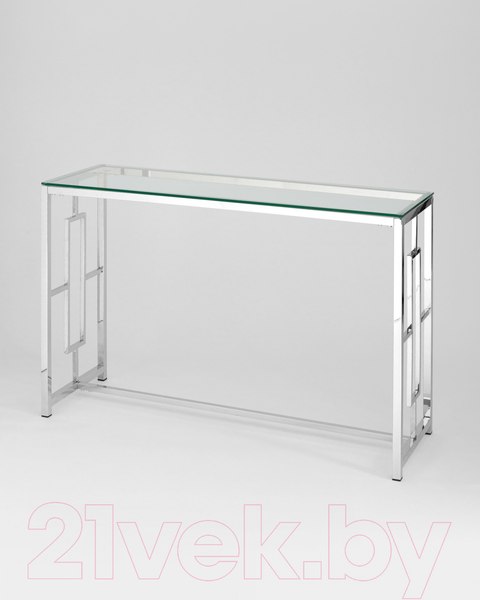 Изображение товара Консольный столик Stool Group Бруклин 120x40 / ECST-013 (прозрачное стекло/сталь серебристый)