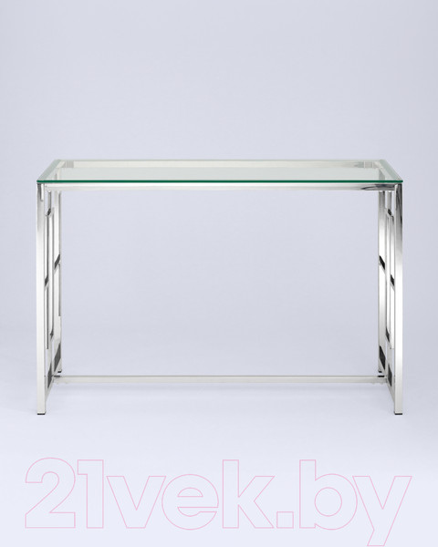 Изображение товара Консольный столик Stool Group Бруклин 120x40 / ECST-013 (прозрачное стекло/сталь серебристый)