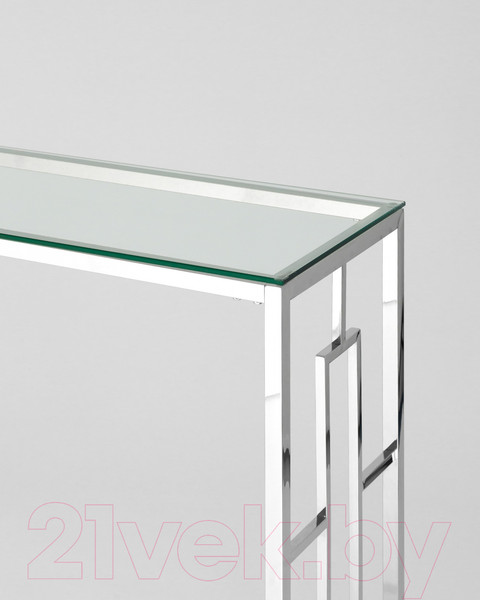 Изображение товара Консольный столик Stool Group Бруклин 120x40 / ECST-013 (прозрачное стекло/сталь серебристый)