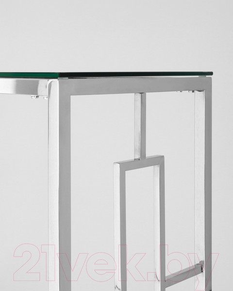 Изображение товара Консольный столик Stool Group Бруклин 120x40 / ECST-013 (прозрачное стекло/сталь серебристый)