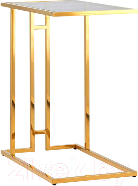 Изображение товара Приставной столик Stool Group Бостон 50x32 / EET-061-TG-SK (стекло Smoke/сталь золото)