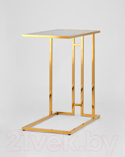 Изображение товара Приставной столик Stool Group Бостон 50x32 / EET-061-TG-SK (стекло Smoke/сталь золото)