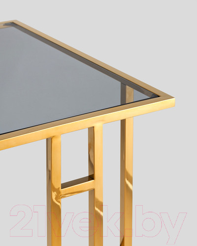 Изображение товара Приставной столик Stool Group Бостон 50x32 / EET-061-TG-SK (стекло Smoke/сталь золото)