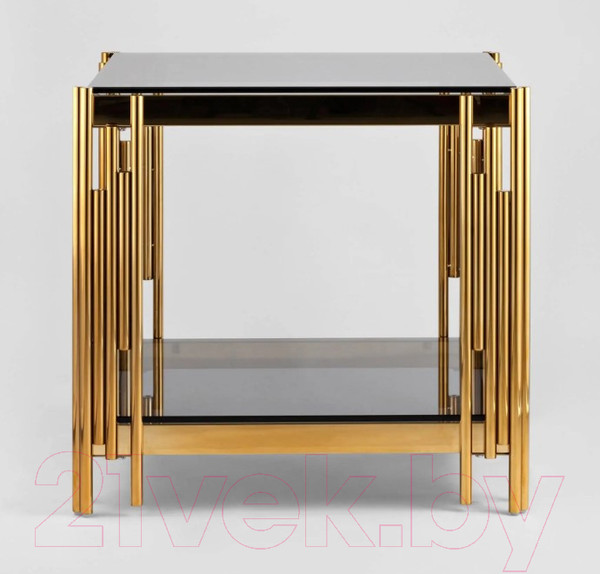 Изображение товара Журнальный столик Stool Group Гэтсби 55x55 / EET-027-TG-1 (стекло Smoke/сталь золото)