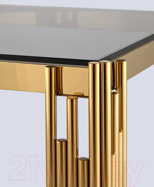 Изображение товара Журнальный столик Stool Group Гэтсби 55x55 / EET-027-TG-1 (стекло Smoke/сталь золото)
