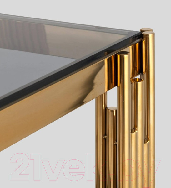 Изображение товара Журнальный столик Stool Group Гэтсби 55x55 / EET-027-TG-1 (стекло Smoke/сталь золото)