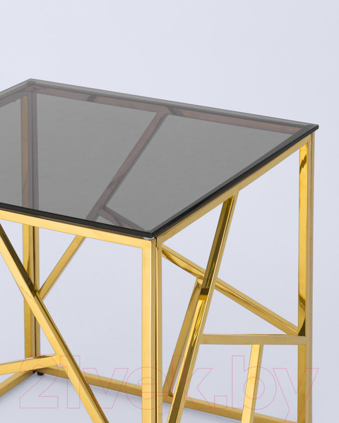 Изображение товара Журнальный столик Stool Group Арт Деко 55x55 / EET-015-TG-SK (стекло Smoke/сталь золото)