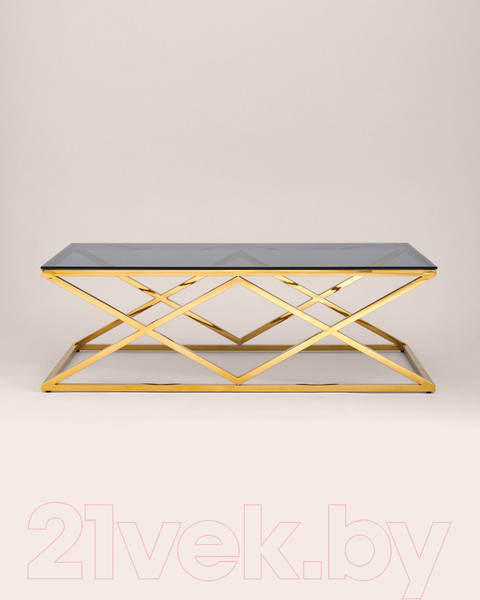 Изображение товара Журнальный столик Stool Group Инсигния 120x60 / ECT-026-TG-SK (стекло Smoke/сталь золото)