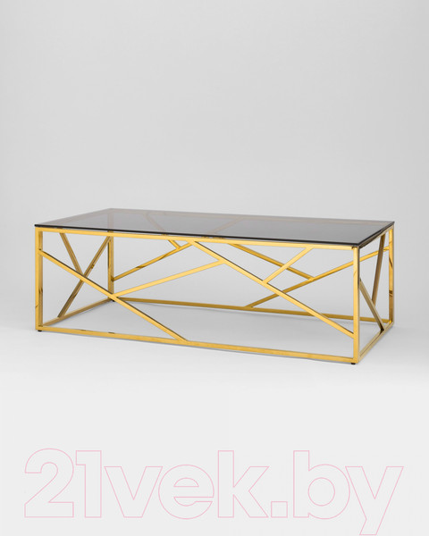 Изображение товара Журнальный столик Stool Group Арт Деко 120x60 / ECT-015-TG-SK (стекло Smoke/сталь золото)