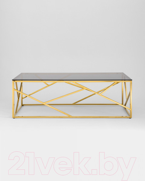 Изображение товара Журнальный столик Stool Group Арт Деко 120x60 / ECT-015-TG-SK (стекло Smoke/сталь золото)