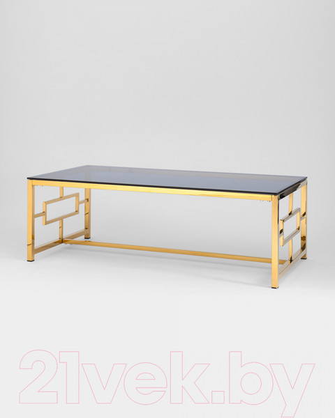 Изображение товара Журнальный столик Stool Group Бруклин 120x60 / ECT-013-TG-SK (стекло Smoke/сталь золото)