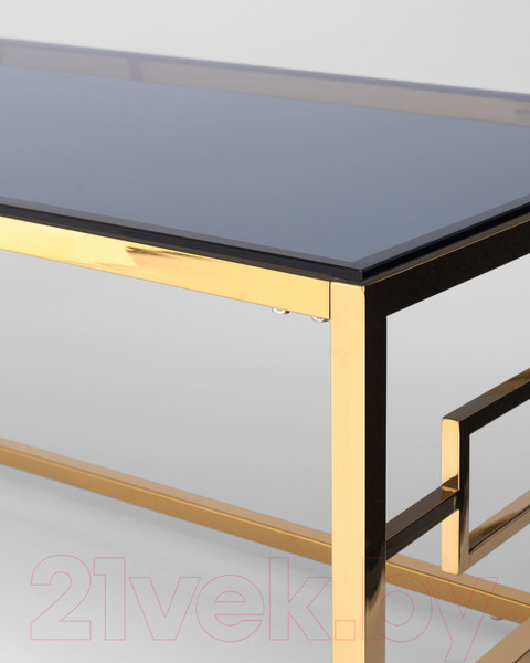 Изображение товара Журнальный столик Stool Group Бруклин 120x60 / ECT-013-TG-SK (стекло Smoke/сталь золото)