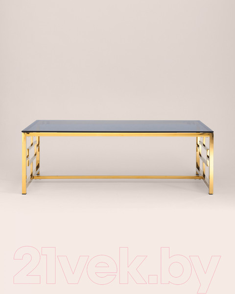 Изображение товара Журнальный столик Stool Group Бруклин 120x60 / ECT-013-TG-SK (стекло Smoke/сталь золото)