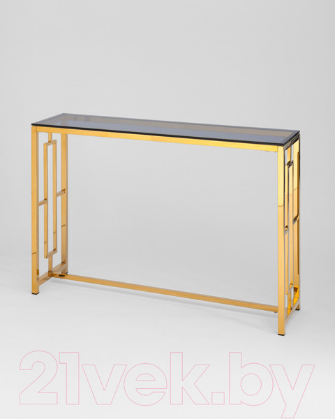 Изображение товара Консольный столик Stool Group Бруклин 115x30 / ECST-013-TG-SK (стекло Smoke/сталь золото)