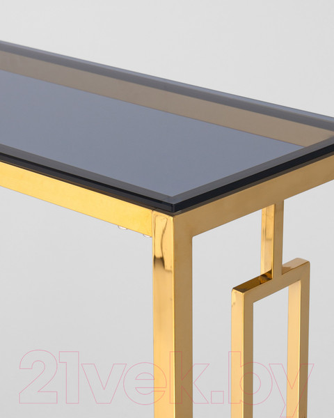 Изображение товара Консольный столик Stool Group Бруклин 115x30 / ECST-013-TG-SK (стекло Smoke/сталь золото)