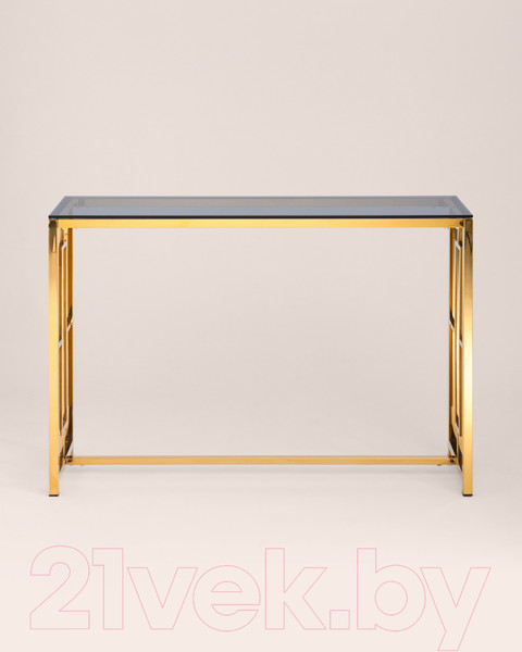 Изображение товара Консольный столик Stool Group Бруклин 115x30 / ECST-013-TG-SK (стекло Smoke/сталь золото)