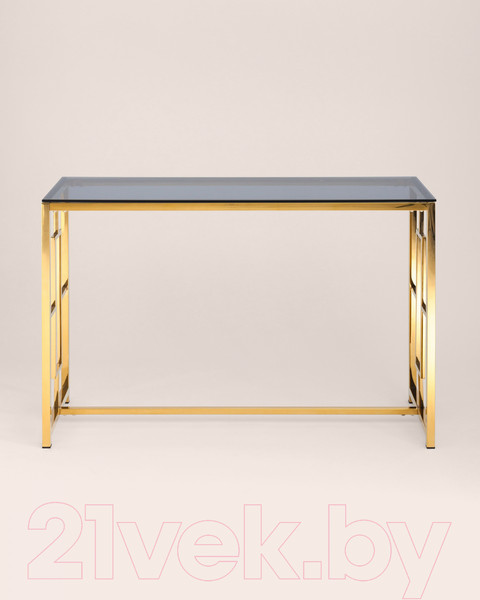Изображение товара Консольный столик Stool Group Бруклин 120x40 (стекло Smoke/сталь золото)