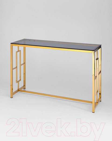 Изображение товара Консольный столик Stool Group Бруклин 120x40 (стекло Smoke/сталь золото)