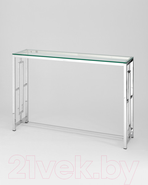 Изображение товара Консольный столик Stool Group Бруклин 115x30 / ECST-013 (прозрачное стекло/сталь серебристый)