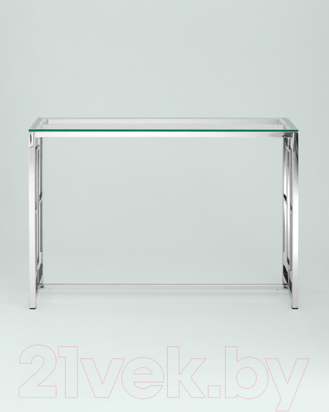 Изображение товара Консольный столик Stool Group Бруклин 115x30 / ECST-013 (прозрачное стекло/сталь серебристый)