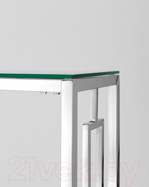 Изображение товара Консольный столик Stool Group Бруклин 115x30 / ECST-013 (прозрачное стекло/сталь серебристый)