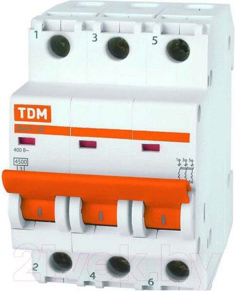 Изображение товара Выключатель автоматический TDM ВА 47-29 3Р 40А (C) 4.5кА / SQ0206-0113