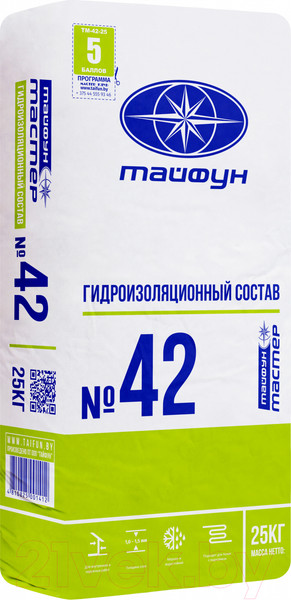 Изображение товара Гидроизоляция цементная Тайфун Мастер №42 (25кг)