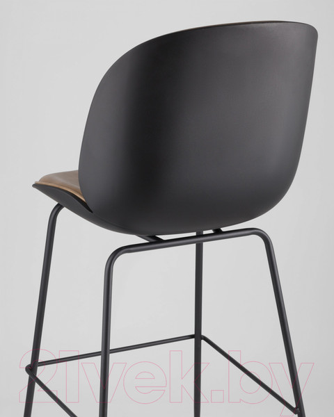 Изображение товара Стул барный Stool Group Турин со спинкой / 9329C (экокожа бежевый/черные ножки)