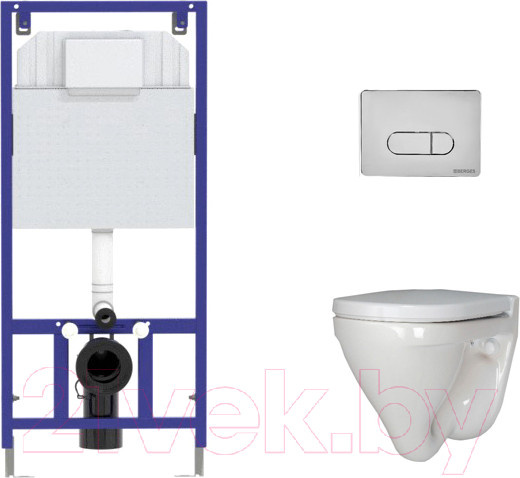 Изображение товара Унитаз подвесной с инсталляцией Sanita Luxe Attica SL DM ATCSLWH0104 + 525 040000 + D3 040033