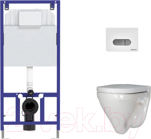 Изображение товара Инсталляция с унитазом подвесным Sanita Luxe Attica SL DM ATCSLWH0104 + 525 040000 + D7 040037