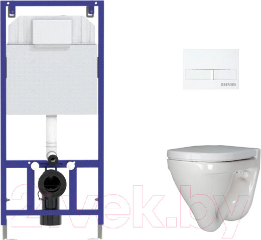 Изображение товара Унитаз подвесной с инсталляцией Sanita Luxe Attica SL DM ATCSLWH0104 + 525 040000 + L1 040011