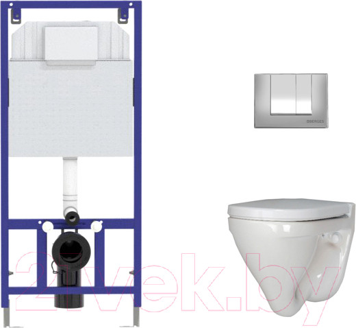 Изображение товара Унитаз подвесной с инсталляцией Sanita Luxe Attica SL DM ATCSLWH0104 + 525 040000 + S3 040043