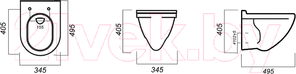 Изображение товара Унитаз подвесной с инсталляцией Sanita Luxe Attica SL DM ATCSLWH0104 + 525 040000 + S5 040045